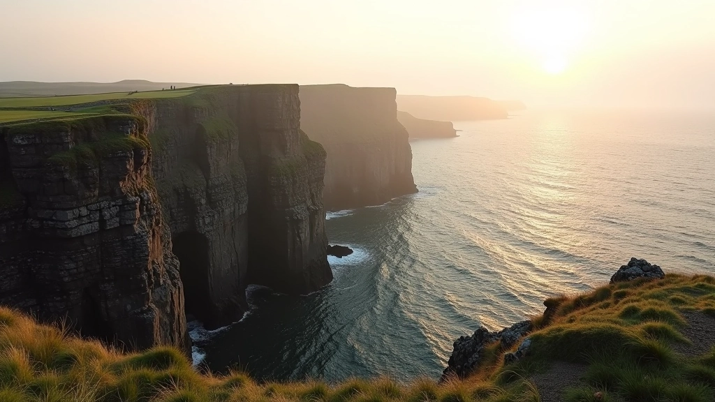 Panoramic view of Inis Mór coastline with dramatic cliffs